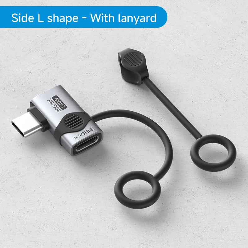 240W USB C to C Adapter 40Gbps 8K 60Hz 90 Degree Converter USB4 Adapter for Thunderbolt 4/3 Macbook Iphone 17 Pro Tablet