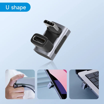 240W USB C to C Adapter 40Gbps 8K 60Hz 90 Degree Converter USB4 Adapter for Thunderbolt 4/3 Macbook Iphone 17 Pro Tablet