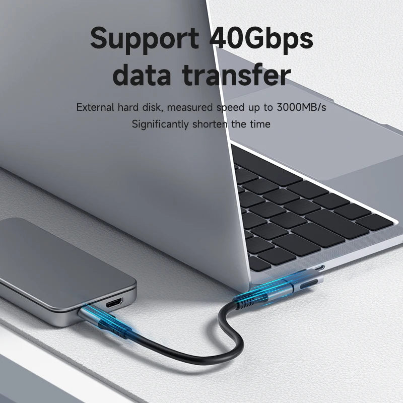 240W USB C to C Adapter 40Gbps 8K 60Hz 90 Degree Converter USB4 Adapter for Thunderbolt 4/3 Macbook Iphone 17 Pro Tablet